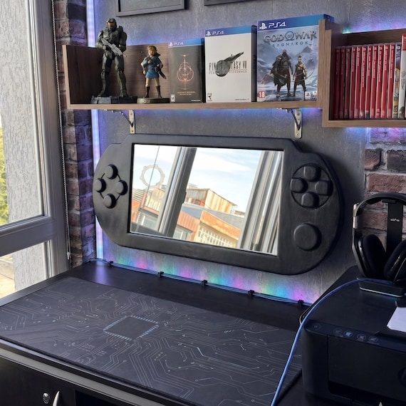 Handheld Console Mirror - Retro Gamer Room Decor & Y2K Wall Art - Unique Video Game Mirror