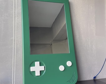 Espejo con forma de consola portátil retro, decoración de pared para sala de juegos, regalo para gamers - 6 opciones de color