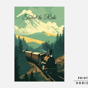 Zug-Brettspiel, erweiterbarer Druck, Brettspiel Poster, Familien-Brettspiel, sofortiger Download, Zug-Brettspiel, Geek Kunst Geschenk, TTR