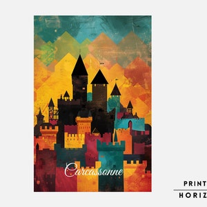 Juego de mesa Carcassonne, impresión descargable, póster de juego de mesa, juego de mesa familiar, descarga instantánea, arte de pared del juego Carcassonne, regalo de arte geek