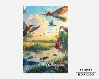Spannweite Brettspiel, herunterladbare Druck, Brettspiel Poster, Familie Brettspiel, sofort Download, Vogel Brettspiel Wandkunst, Geek Kunst Geschenk