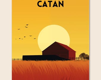 Catan Board Game, Downloadable Print, Boardgame Poster, Family Board Game, Instant Download, Settlers of Catan Game Wall Art, (Unofficial)
