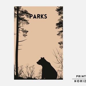 Parks Board Game, Downloadable Print, Boardgame Poster, Family Board Game, Instant Download, Fun Board Game, Geek Art Gift, Nerdy
