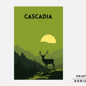 Cascadia Board Game, Downloadable Print, Boardgame Poster, Family Board Game, Instant Download, Fun Board Game, Geek Art Gift, Nerdy Gift