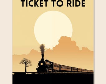 Ticket to Ride Board Game, Downloadable Print, Boardgame Poster, Family Board Game, Instant Download, Train Board Game, , TTR (Unofficial)