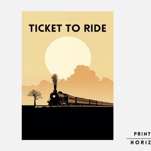 Ticket to Ride Board Game, Downloadable Print, Boardgame Poster, Family Board Game, Instant Download, Train Board Game, Geek Art Gift, TTR