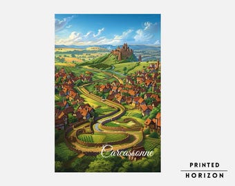 Carcassonne Brettspiel, herunterladbare Druck, Brettspiel Poster, Familien Brettspiel, Sofort Download, Carcassonne Spiel Wandkunst, Geek Kunst Geschenk