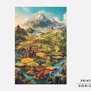 Catan Board Game, Downloadable Print, Boardgame Poster, Family Board Game, Instant Download, Settlers of Catan Game Wall Art, Geek Art Gift