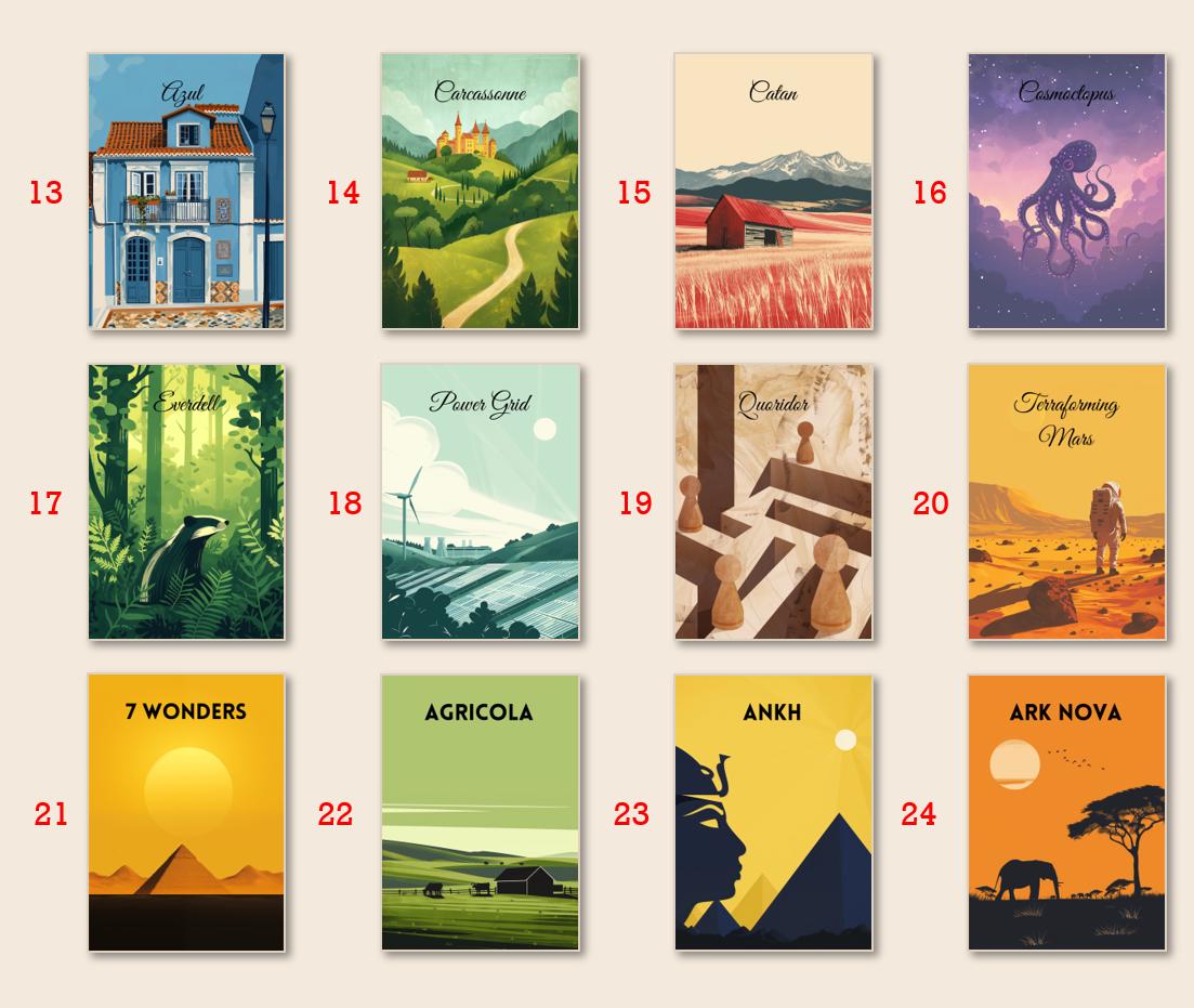 Pick Your 4 Board Game Posters, Downloadable Print, Boardgame Poster ...