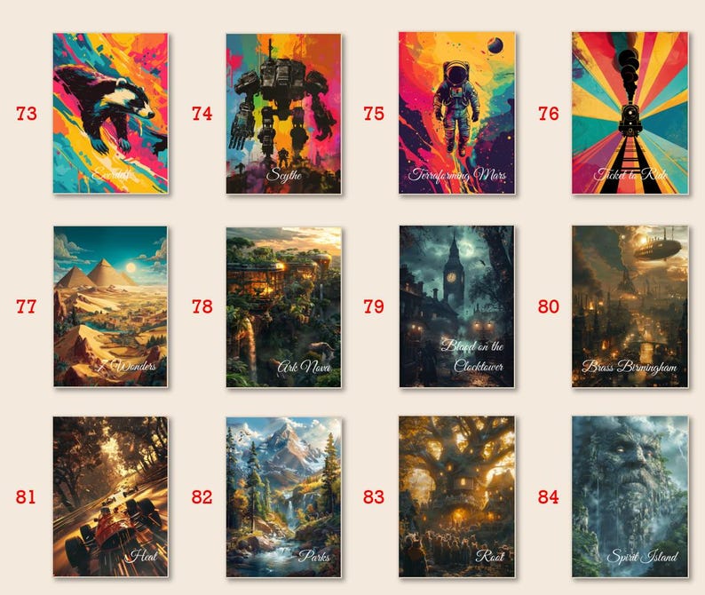 Pick Your 4 Board Game Posters, Downloadable Print, Boardgame Poster ...