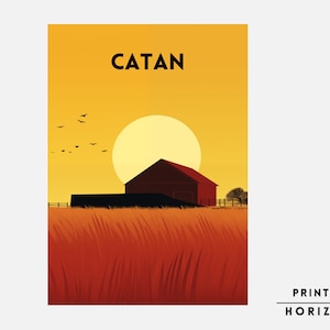 Catan Board Game, Downloadable Print, Boardgame Poster, Family Board Game, Instant Download, Settlers of Catan Game Wall Art, Geek Art Gift