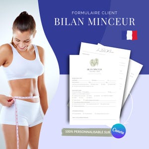 Professional client weight loss assessment | Spa and beauty institute form | Weight loss treatment follow-up | Editable PDF Canva