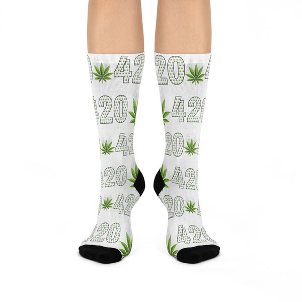 Chaussettes anti-herbes 420 - Feuilles de cannabis - Chaussettes matelassées