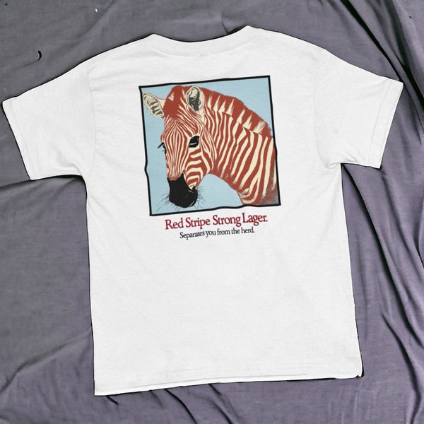 Red stripe zebra - Heavyweight Unisex Crewneck T-shirt