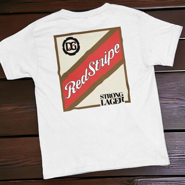 Red Stripe - Heavyweight Unisex Crewneck T-shirt