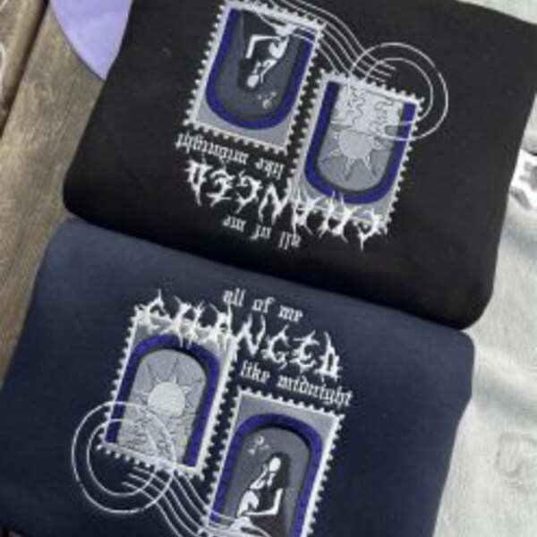 Midnight Rain Postcard Ta.yl.or S.w.i.ft Swiftie Embroidered Sweatshirt, hoodie sweatshirt