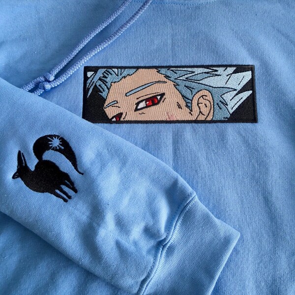 Hoodie anime hoodies, embroidered clothing, seven deadly sins