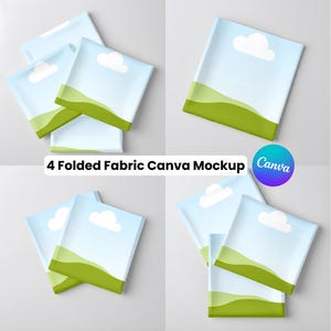 4 Folded Fabric Canva Mockup Templates