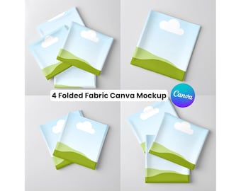 4 Folded Fabric Canva Mockup Templates