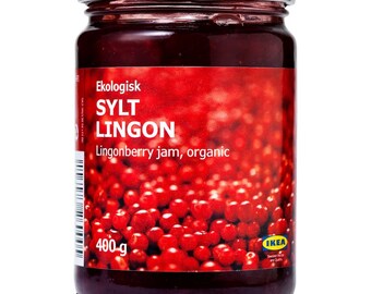 Swedish Lingonsylt Sweden Lingonberry Jam, Swedish Lingonberries, Organic Lingonberry Jam, Swedish Lingonberry Spread 400 g (14 oz)