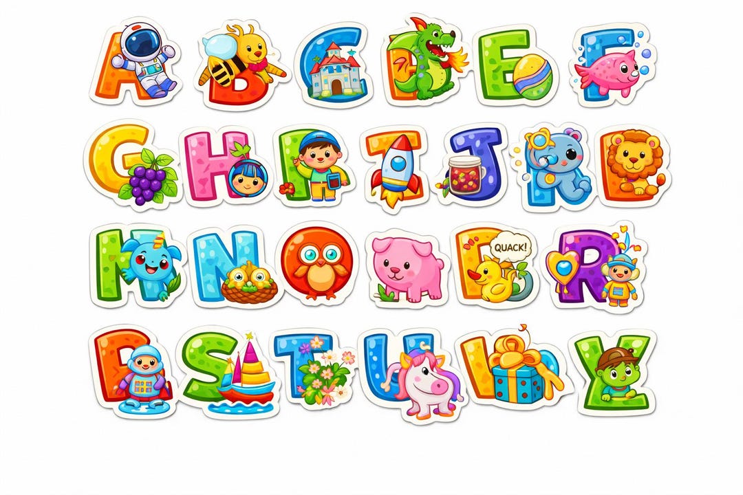 Alphabet Animal Letters Stickers | Kiss-cut Sticker Sheet - Etsy