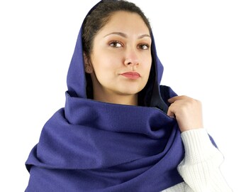 Hooded Scarf Electric Blue