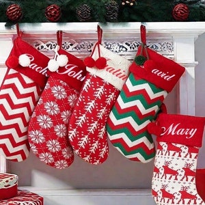 Aangepaste kerstsokken, kerstsokken van de kerstman, geborduurde kerstsok, kerstcadeau, gebreide kerstsok