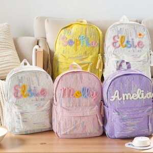 Personalized Corduroy Kids Backpack: Hand-Embroidered School Bag