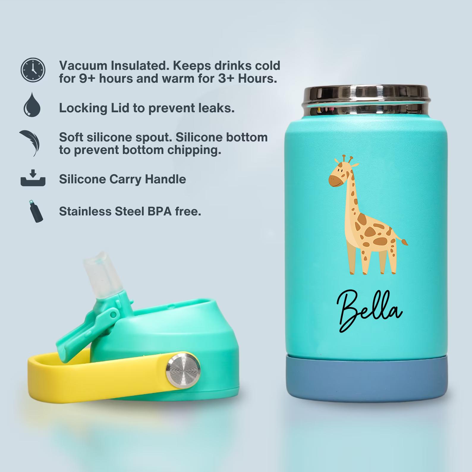 Personalized Kids Water Bottle: Laser Engraved Stainless Steel Tumbler ...