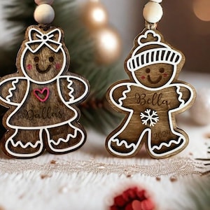 Aangepast peperkoekornament, peperkoekfamilie, gepersonaliseerd peperkoekfamilieornament 2024, familiekerstornament, peperkoek