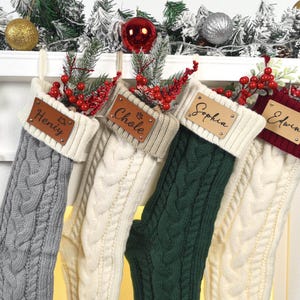 2024 Christmas Stockings With Name, Family Stockings,Holiday Stockings,Engraved Knitted Christmas Stockings,Christmas Gifts,Christmas Decor