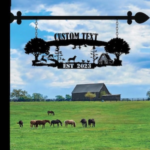 Personalized Farmhouse Metal Sign: Custom Ranch Decor