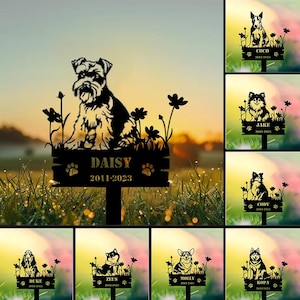 Custom Dog Memorial Stake, Dog Breed Metal Sign, Metal Stake, Dog Grave Marker, Personalized Dog Garden Stake Sign, Pet Loss Gift, Pet Gift