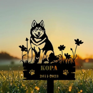 Custom Dog Memorial Stake, Dog Grave Marker, Dog Loss Metal Stake, Personalized Dog Garden Sign, Dog Loss Gift, Garden Decor Metal Sign
