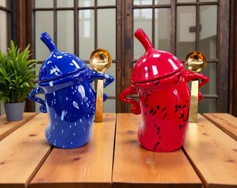 Handmade Ceramic Canister: Crystal Glaze Kitchen Storage, Colorful Home Decor, Storage Container With Lid, Kitchen Gift, Housewarming Gift