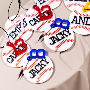 Personalized Volleyball Bag Tag Keychain: Team Colors & Number Charm