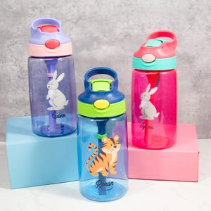 Personalized Kids Water Bottle: BPA-Free Tritan, Custom Name & Icon