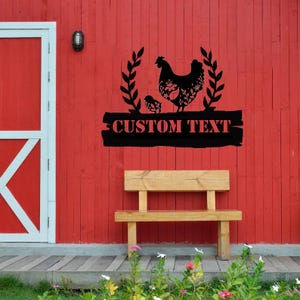 Personalized Chicken Coop Sign Name,Chicken coop Wall Art,Custom Chicken Metal Sign,Farm house Decor,Hen house Sign,Farm Decor,Barn Decor