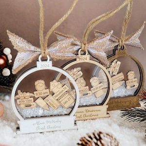 Custom Baby&#39;s First Christmas Ornament, Baby 1st Christmas Ornament, Baby Name, Custom Newborn Gift, 4D Shake Babies Ornament, Baby Keepsake