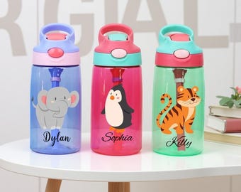 Borraccia personalizzata per bambini: bicchiere in Tritan da 17 once con nome personalizzato, regali per il ritorno a scuola per bambini, regalo scolastico per bambini, borraccia per bambini