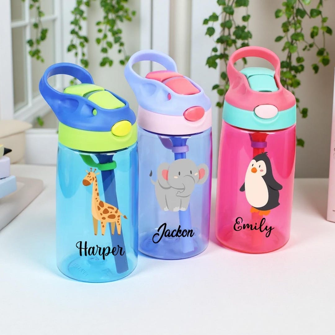 Personalized Kids Water Bottle: 17oz Tritan Tumbler With Custom Name ...