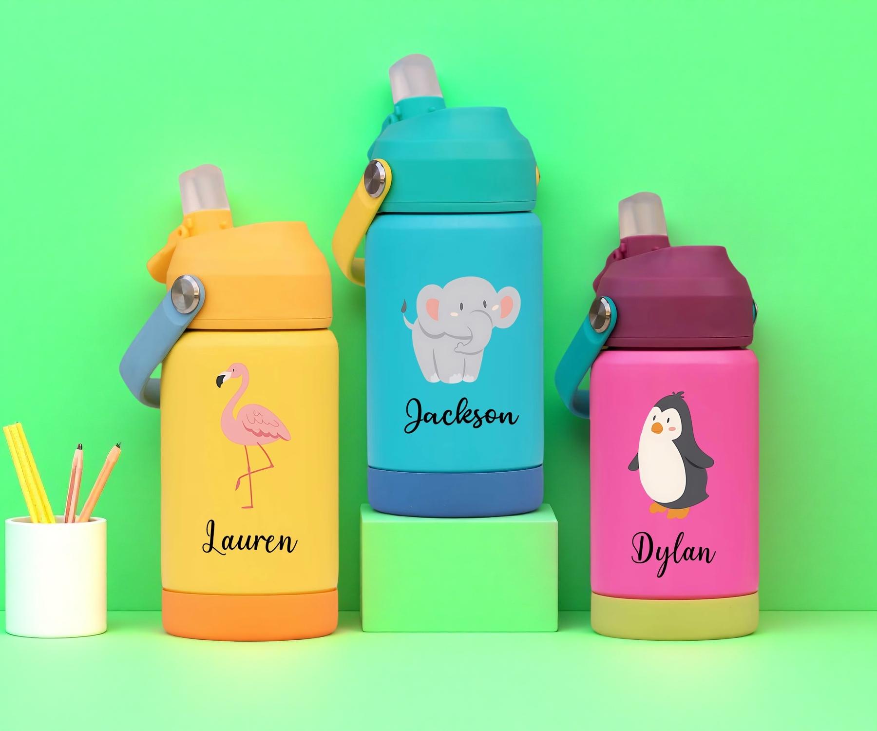 Personalized Kids Water Bottle: Laser Engraved Stainless Steel Tumbler ...