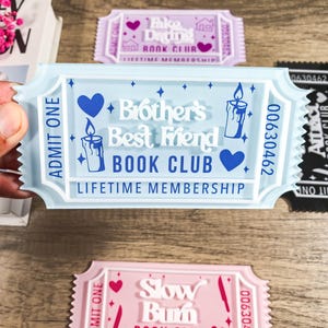 16 Book Tropes Tickets Bundle,Spicy Book , Retro Book , Floral Bookish,Add Your Favorite Couple Names - Personalized Gift for Book Couples