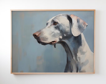 Weimaraner Dog Portrait, Vintage Farmhouse Art (Digital Download)