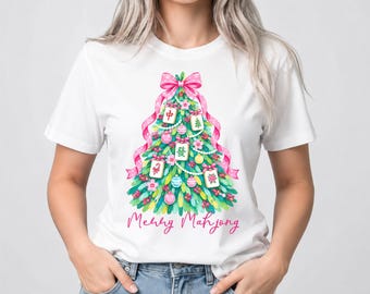 Mahjong Christmas Tree PNG, Holiday Clipart, Festive Sublimation Design, Digital Download