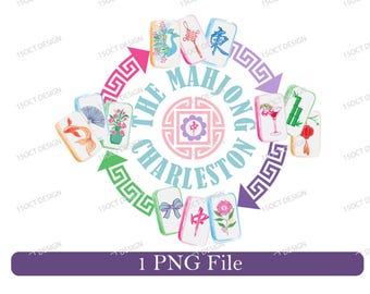 Mahjong Charleston Watercolor Clipart: American Mahjong Art (Digital Download)