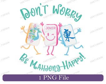 Funny Mahjong Tile Clipart PNG | Game Quote Digital Download