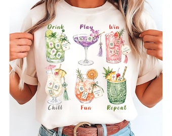 Mahjong Drinks Clipart – Watercolor Cocktail Tiles  ( 2 PNG Files)