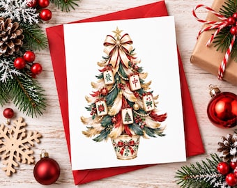 Christmas Mahjong Tree PNG Collection, Holiday Clipart (8 Files)