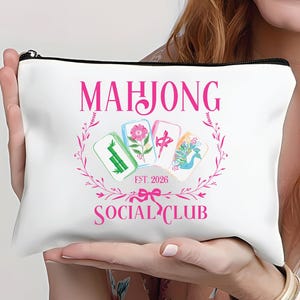 Mahjong Social Club Acuarela PNG (Descarga digital) – Gráficos de camisetas para la noche de juego con mosaicos florales imagen 6